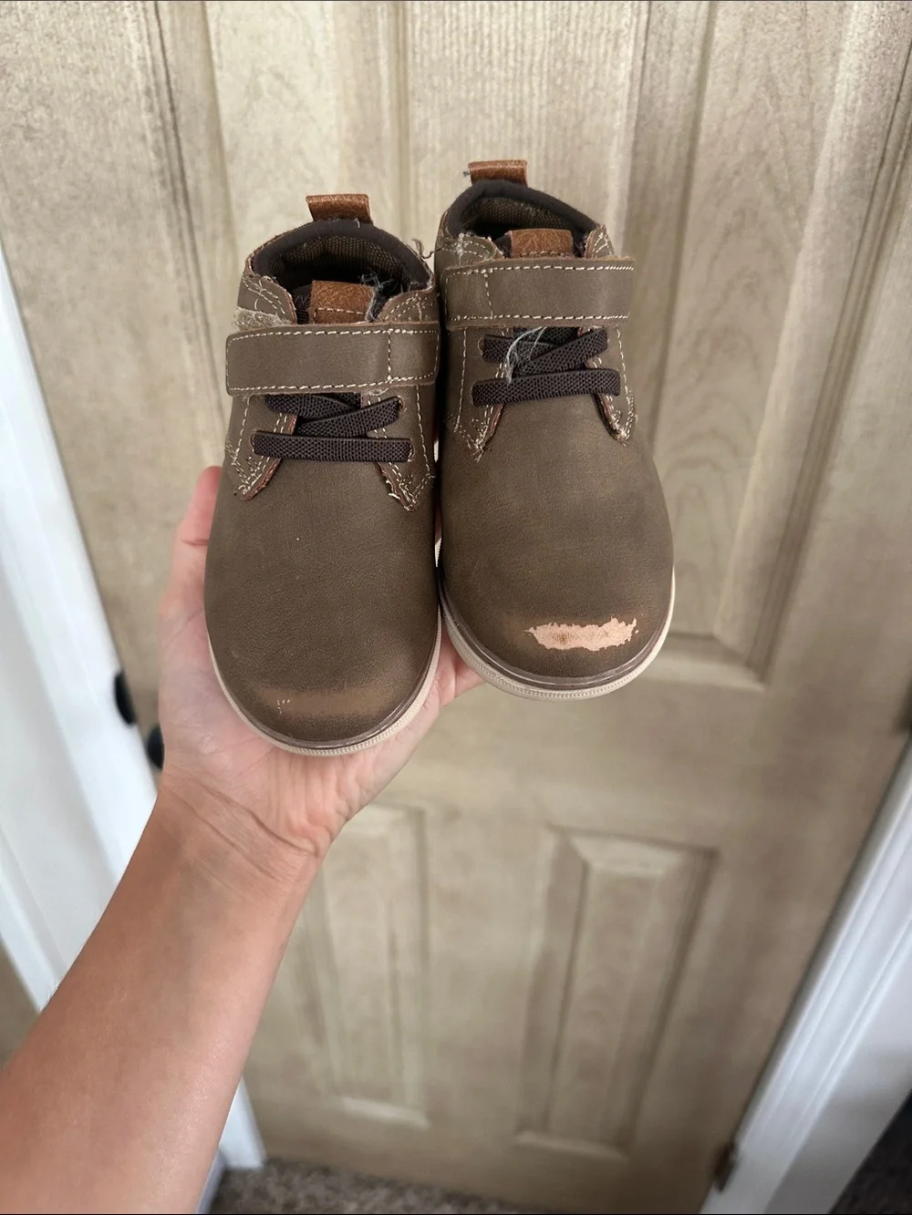 Crown Vintage Brown Kids Ankle Boots with Cream Sole
